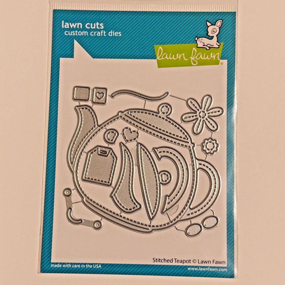 Lawn Fawn Die Set - Stitched Teapot LF2877 lawn cuts Coffee Tea
